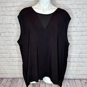 Lysse Mixed Materials Black Blouse Size 3X